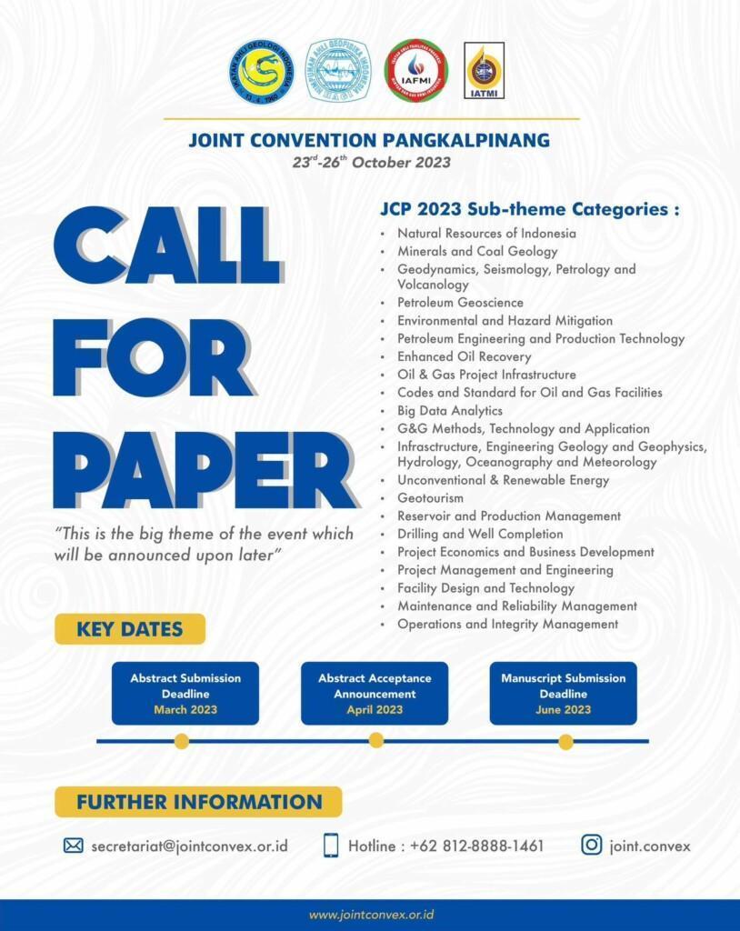CALL FOR PAPER JOINT CONVENTION PANGKALPINANG JCP Ikatan Ahli 